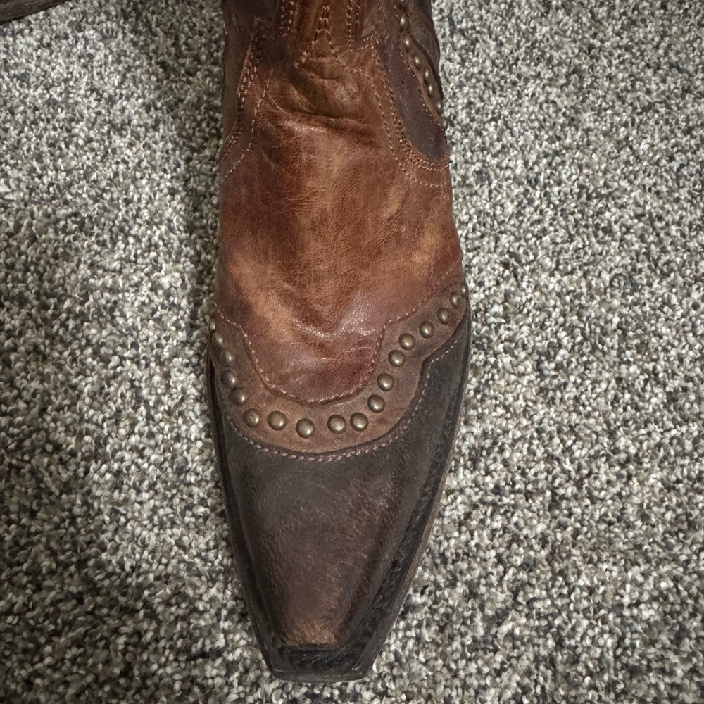 Brown Studded Cowboy Boots - Picture 3 of 6
